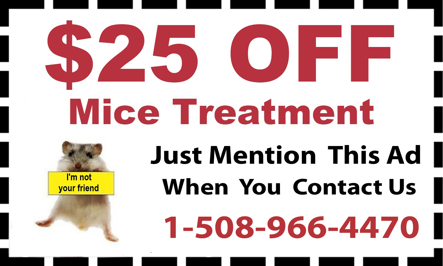 $25 off Mice Treatment mice treatment coupon